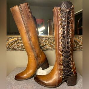 Freebird by Steven Wyatt / Cognac - Brown Leather Knee-High Boots / US 7 EUC